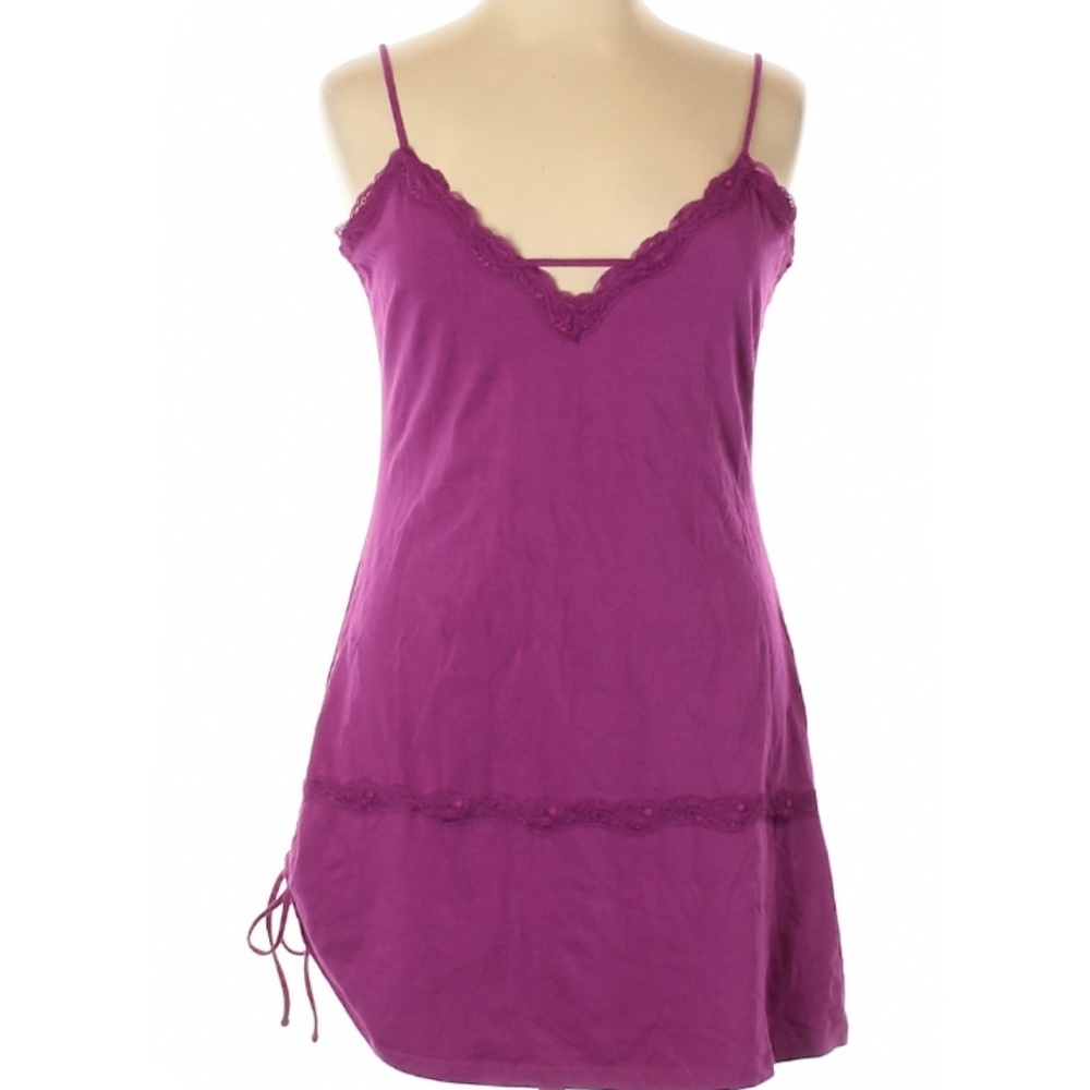 MODA INTERNATIONAL Tank Top/built in Bra/Cinch side GORGEOUS Magenta!